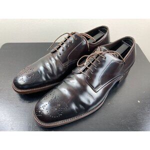 BRIONI Black Italian Leather Oxfords 7
